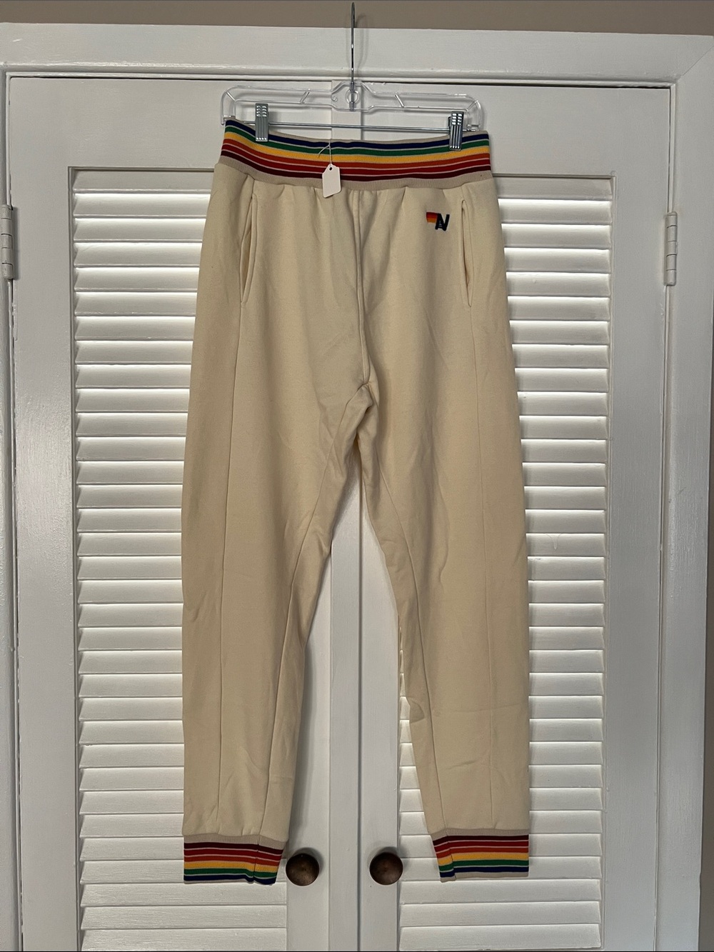 Aviator nation, pants, cream color size L NWT